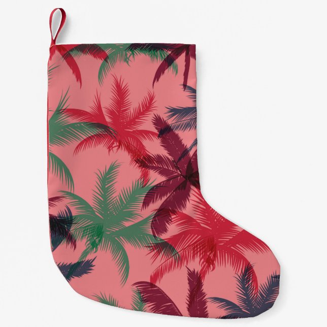 Palm trees seamless pattern small christmas stocking (Front)