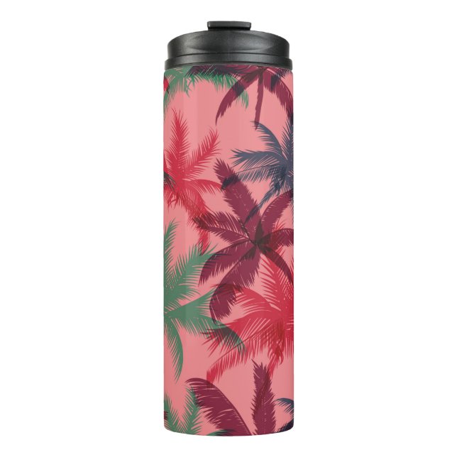 Palm trees seamless pattern thermal tumbler (Front)