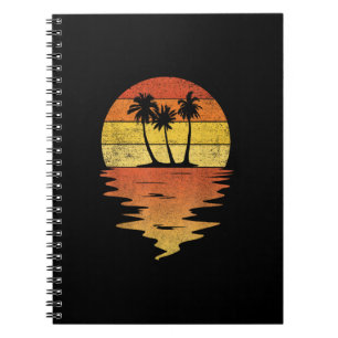 Palm Trees Shirt Retro Sunset 70s Vintage Palm Tre Notebook