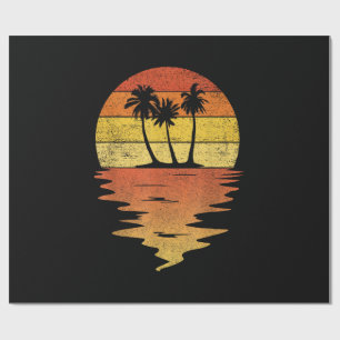 Palm Trees Shirt Retro Sunset 70s Vintage Palm Tre Wrapping Paper