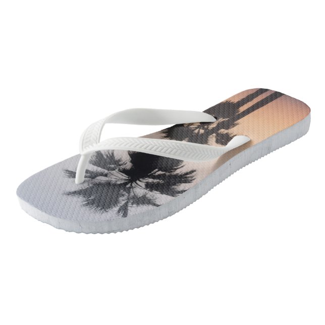 Palm Trees Silhouettes at Dusk Thongs (Angled)