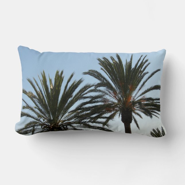 Palm Trees Sky Photo Lumbar Pillow (Front)