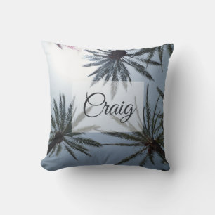 Palm Trees Summer Sky Custom Beach Cushion