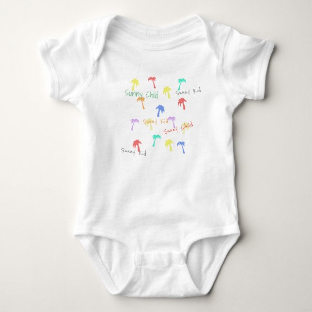 Palm Trees Sunny Kid Bodysuit (Front)