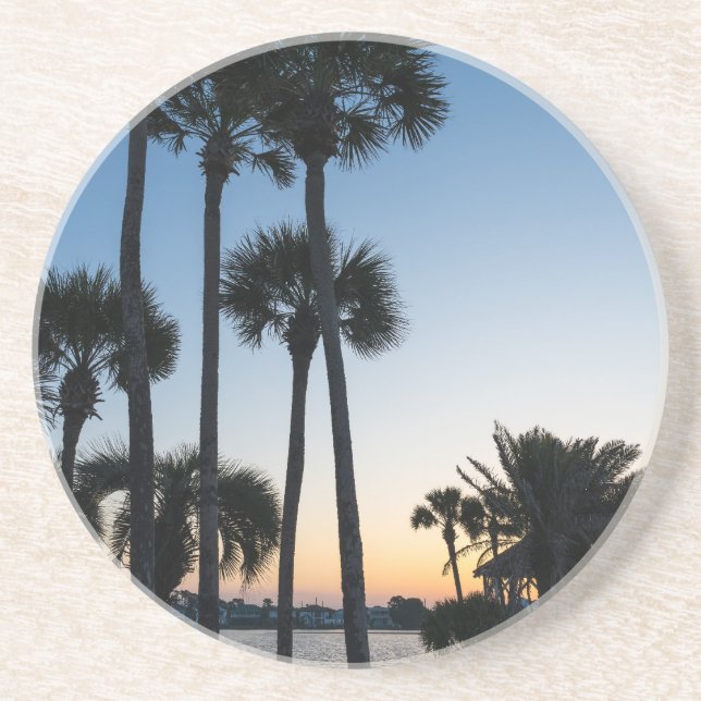 Palm Trees Sunrise Destin Florida Coaster (Front)