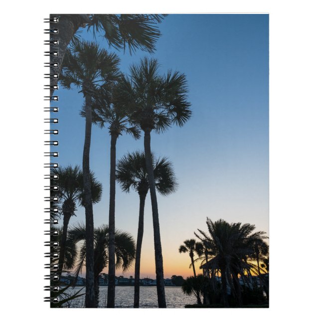 Palm Trees Sunrise Destin Florida Notebook (Front)