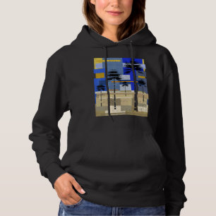 Palm Trees Sunset Abstract Art Hipster Surfer Beac Hoodie