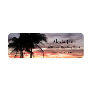 Palm Trees & Sunset Return Address Label