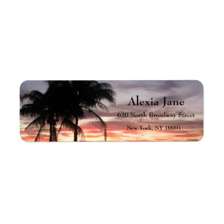 Palm Trees & Sunset Return Address Label