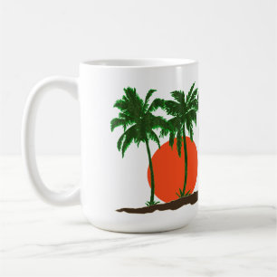 Palm Trees Sunset Sun Surf Beach  Coffee Mug