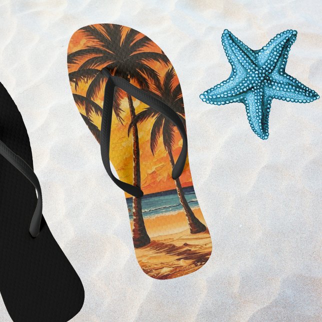 Palm Trees Sunset  Thongs (Creator Uploaded)
