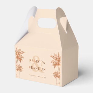 Palm Trees Terracotta Boho Beach Names Wedding Favour Box