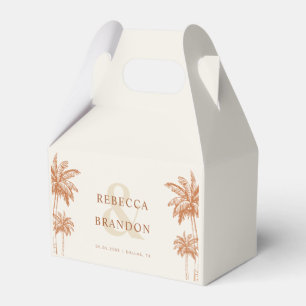 Palm Trees Terracotta Boho Beach Names Wedding Favour Box
