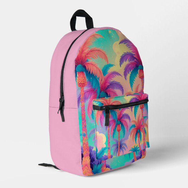 Palm Trees Themed  Printed Backpack (Back Corner Left)