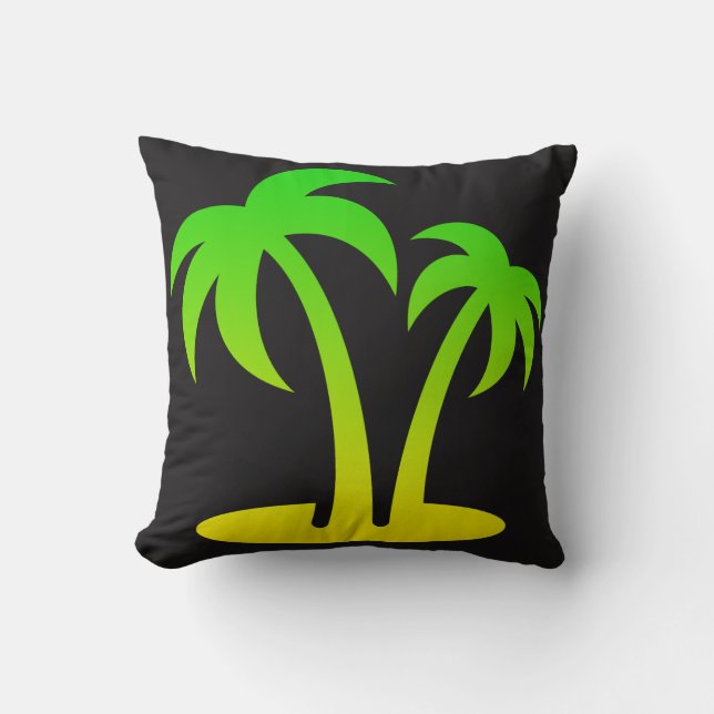 Palm Trees Throw Pillow (Front)