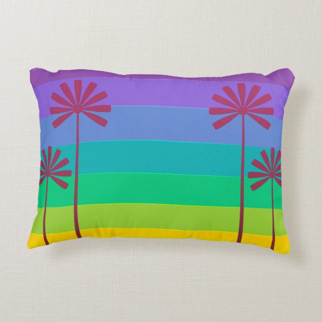 Palm Trees Throw Pillow (Back)