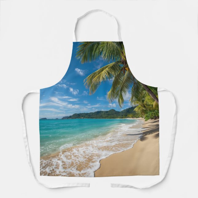Palm Trees Tropical Beach Ocean Apron (Front)