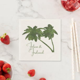 Palm Trees Tropical Beach Theme Custom Napkin