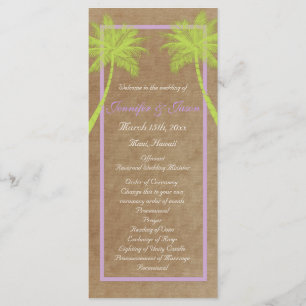 Palm Trees Tropical Beach Wedding Programs
