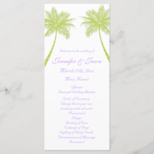 Palm Trees Tropical Beach Wedding Programs