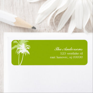 Palm Trees Tropical Beach Wedding Return Address Label