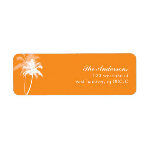 Palm Trees Tropical Beach Wedding Return Address Label