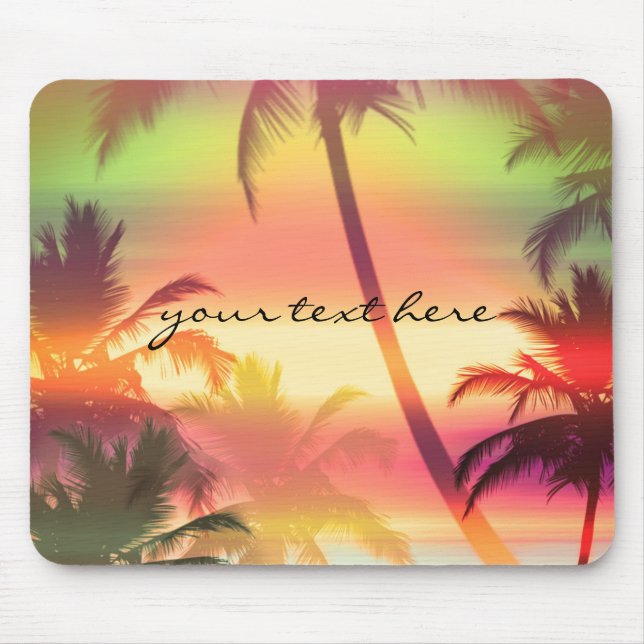 Palm Trees Tropical Heat Beach Summer Mouse Pad (Front)