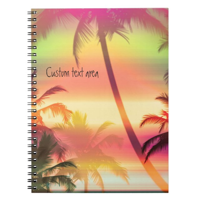 Palm Trees Tropical Heat Pink notebook journal (Front)