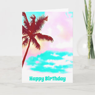 Palm Trees tropical Island life Card