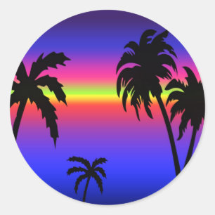 Palm Trees Tropical Sunset Sticker