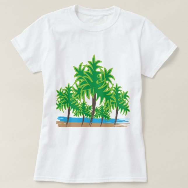 Palm Trees Tropical T-Shirt (Design Front)