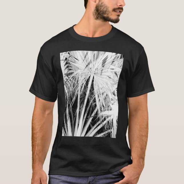 Palm Trees Tropical Vibes White Silhouette Negativ T-Shirt (Front)