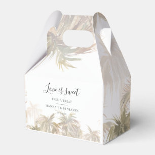 Palm Trees Tropical Watercolor Script Wedding Favour Box