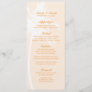 Palm Trees Tropical Wedding Menu Cards