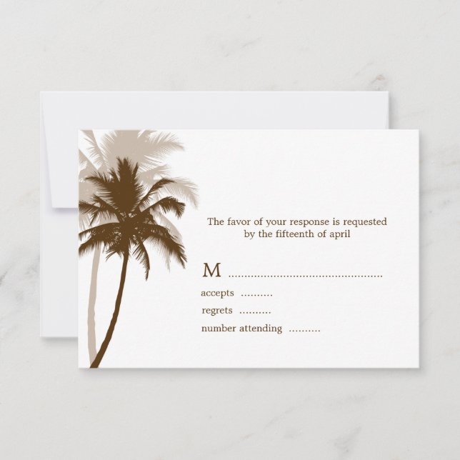 Palm Trees Tropical Wedding Response Cards (Front)