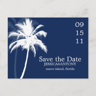 Palm Trees Tropical Wedding Save the Date Announcement Postcard