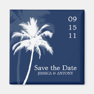 Palm Trees Tropical Wedding Save the Date or Favou Magnet