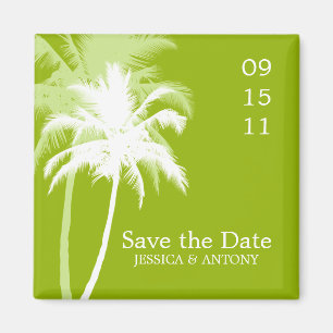 Palm Trees Tropical Wedding Save the Date or Favou Magnet