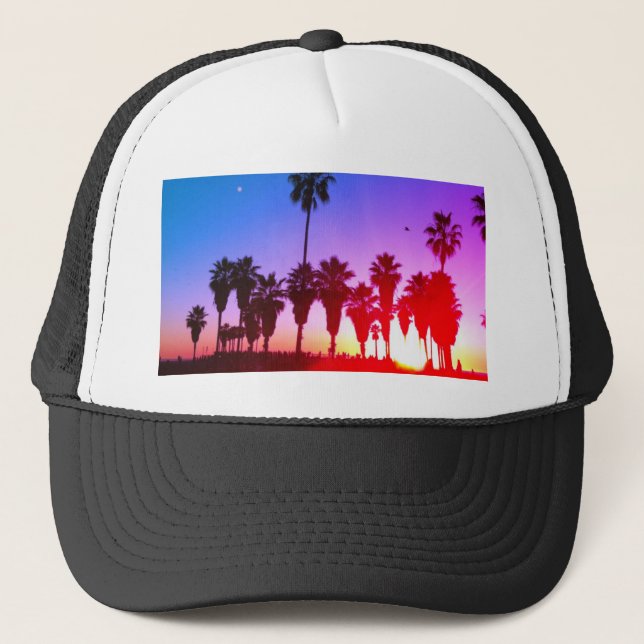 Palm Trees Venice Beach Trucker Hat (Front)