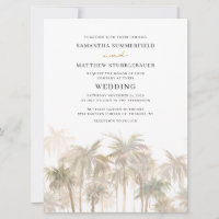 Palm Trees Watercolor Modern Wedding