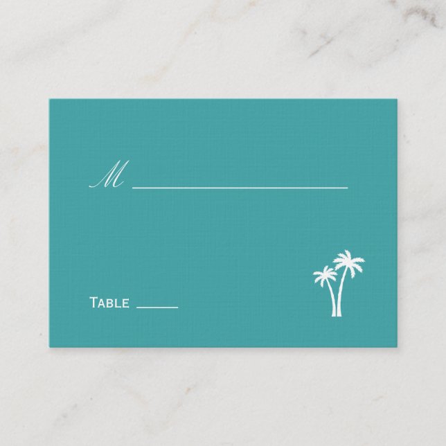Palm Trees Wedding Place Card (Front)