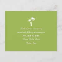 Palm Trees Wedding Reception Card - Lime
