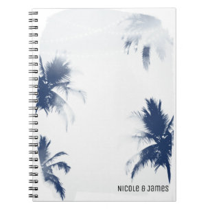 Palm Trees White Heat Glamour Chic Modern Tropical Notebook