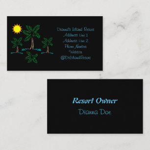 Palm Trees With Sun Business Cards
