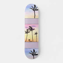 Palm Trees with sunrises in pastel
