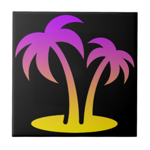 Palm TreesSmall (4.25" x 4.25") Ceramic Photo Tile