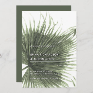 Palm Tropical Botanical Leaf Wedding Invitation