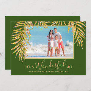 Palm Tropical Christmas Photo Holiday Card