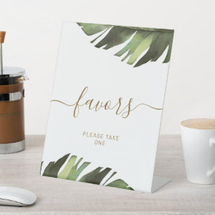 Palm Tropical Floral Shower Favours Sign