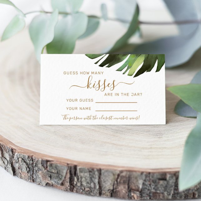 Palm Tropical How Many Kisses Shower Game card (Creator Uploaded)